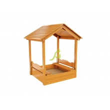 Детская деревянная песочница с крышей