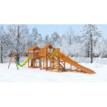 Детская деревянная зимняя горка Snow Fox 5,9 м + "Панда Фани Gride"
