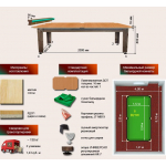 Бильярдный стол для русской пирамиды "Сильвер" (8 футов, сосна, ЛДСП 16 мм, разобранный)
