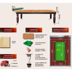 Бильярдный стол для русской пирамиды "Юниор" (7 футов, ЛДСП 16мм, в сборе)